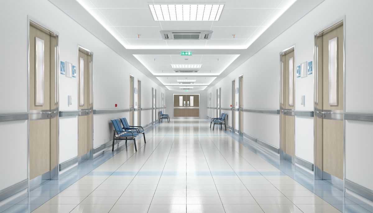 Empty hallway in a long-term care facility