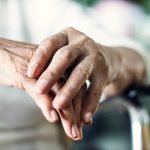 Closeup of an elderly persons hands